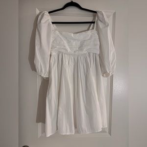 Abercrombie Emerson Ruched Puff Sleeve Mini Dress